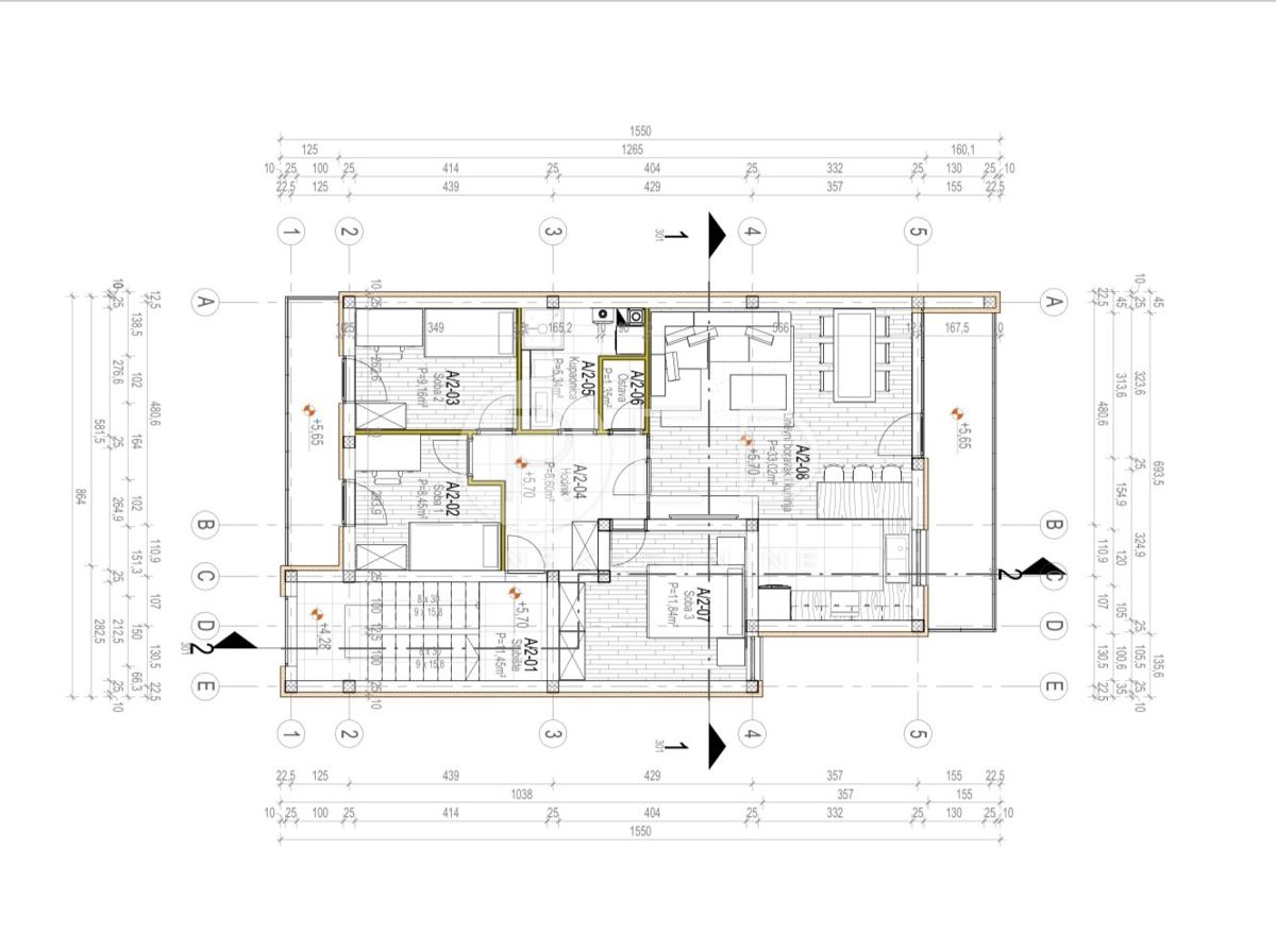 Appartamento Jug II, Osijek, Jug II, Osijek, Osječko-baranjska županija, 88m2