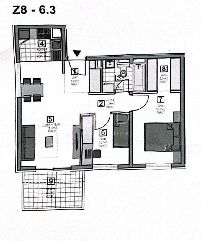 Appartamento Višnjik, Zadar, Nikole Tesle , 59,80m2