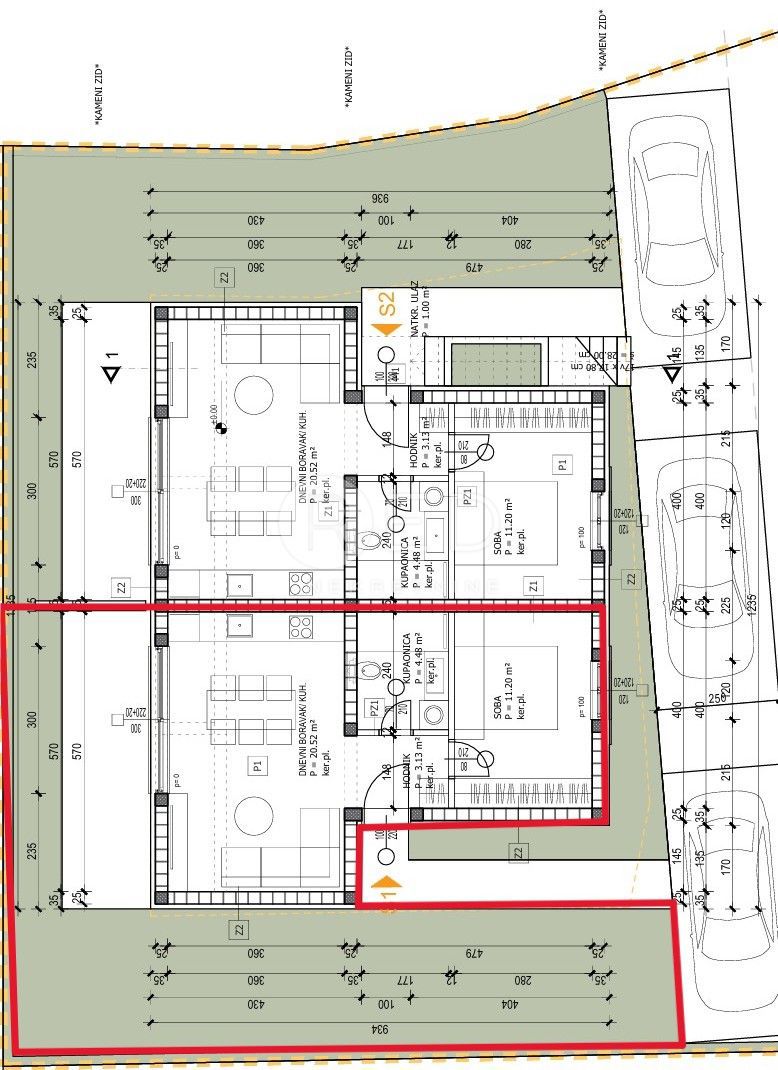Appartamento Ražanac, 45m2