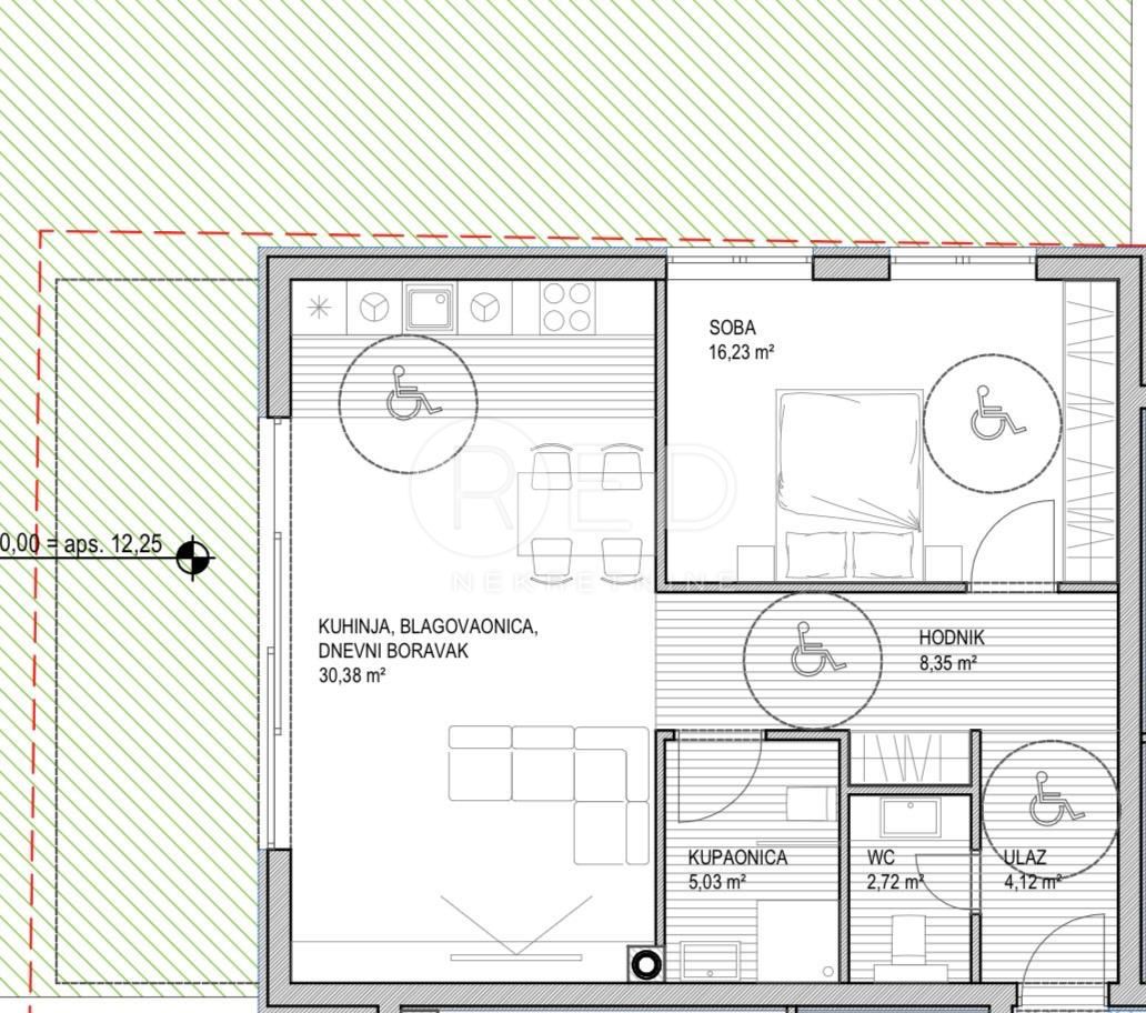 Appartamento Sukošan, 7. domobranske pukovnije HV, 57,77m2