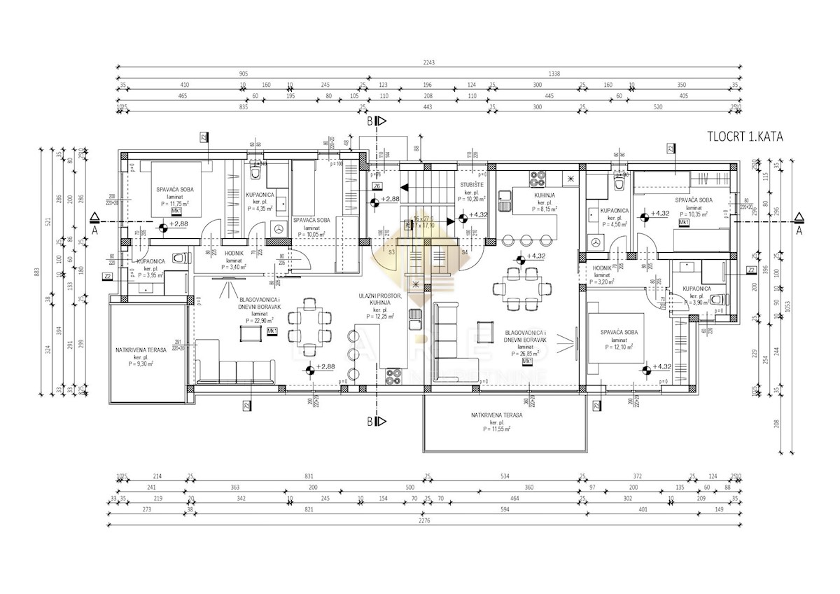 Appartamento Privlaka, 86,65m2