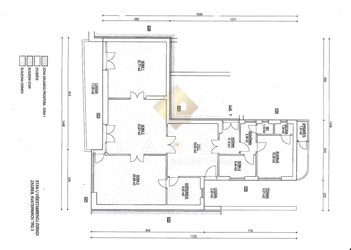 Appartamento Maksimir, Trg Eugena Kvaternka, 140m2