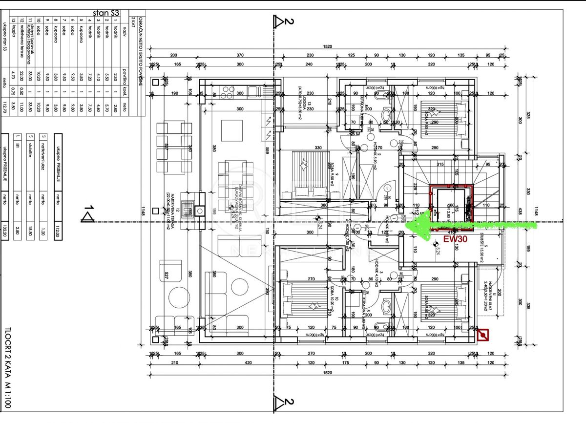 Appartamento Medulin, Centar, 120m2