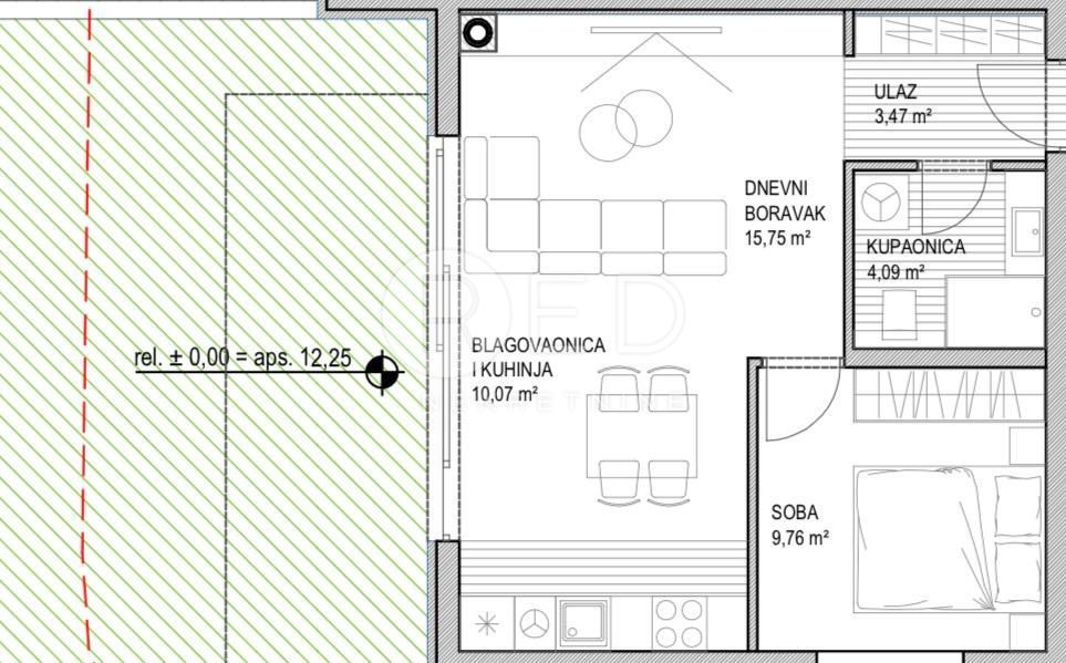 Appartamento Sukošan, 7. domobranske pukovnije HV, 57,77m2