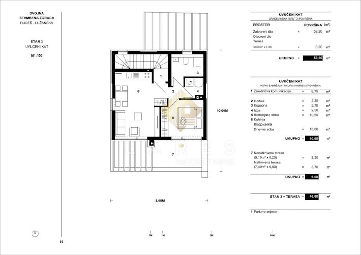 Appartamento Rudeš, Trešnjevka - Sjever, Lužanska ulica, 50,60m2