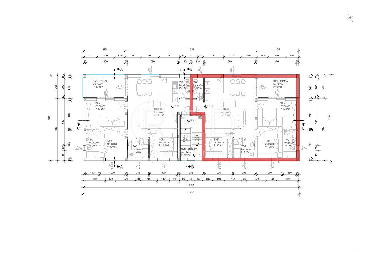 Appartamento Sabunike, Privlaka, 75m2