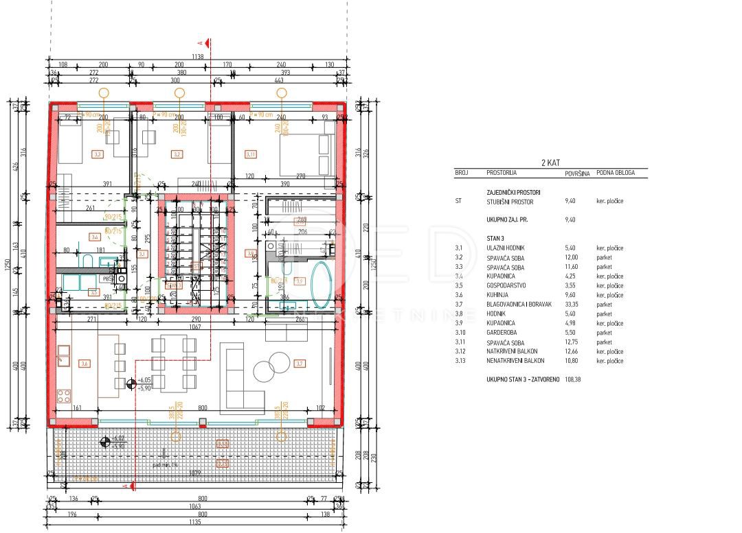 Appartamento Gornji grad / Centar, Osijek, Osijek, stan u Gornjem gradu, širi centar, 122,66m2