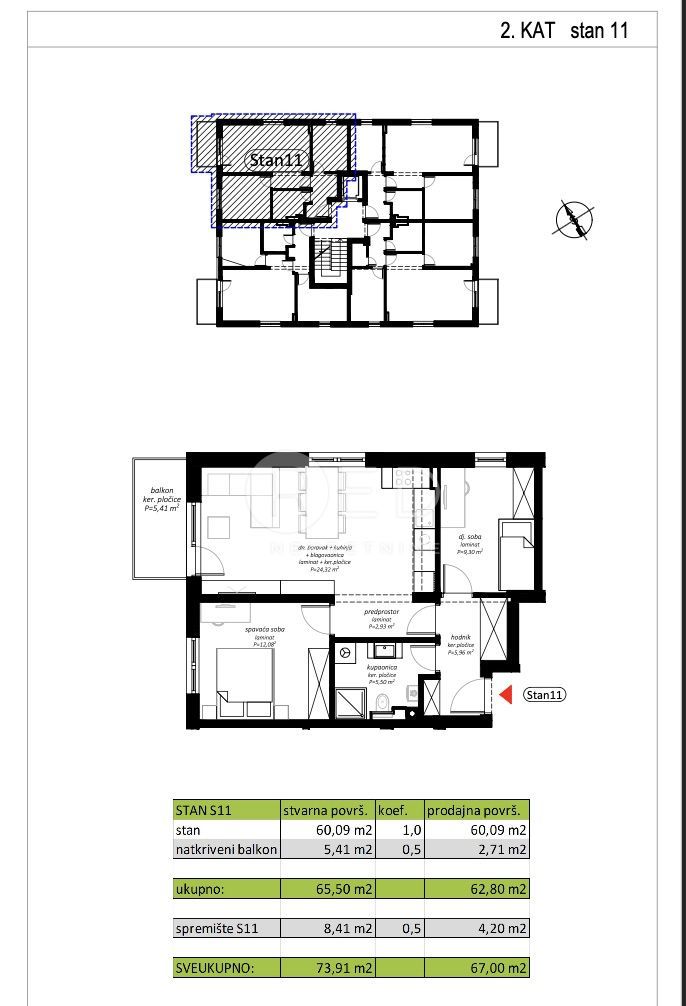 Appartamento Novi Marof, Toplička, 61,98m2