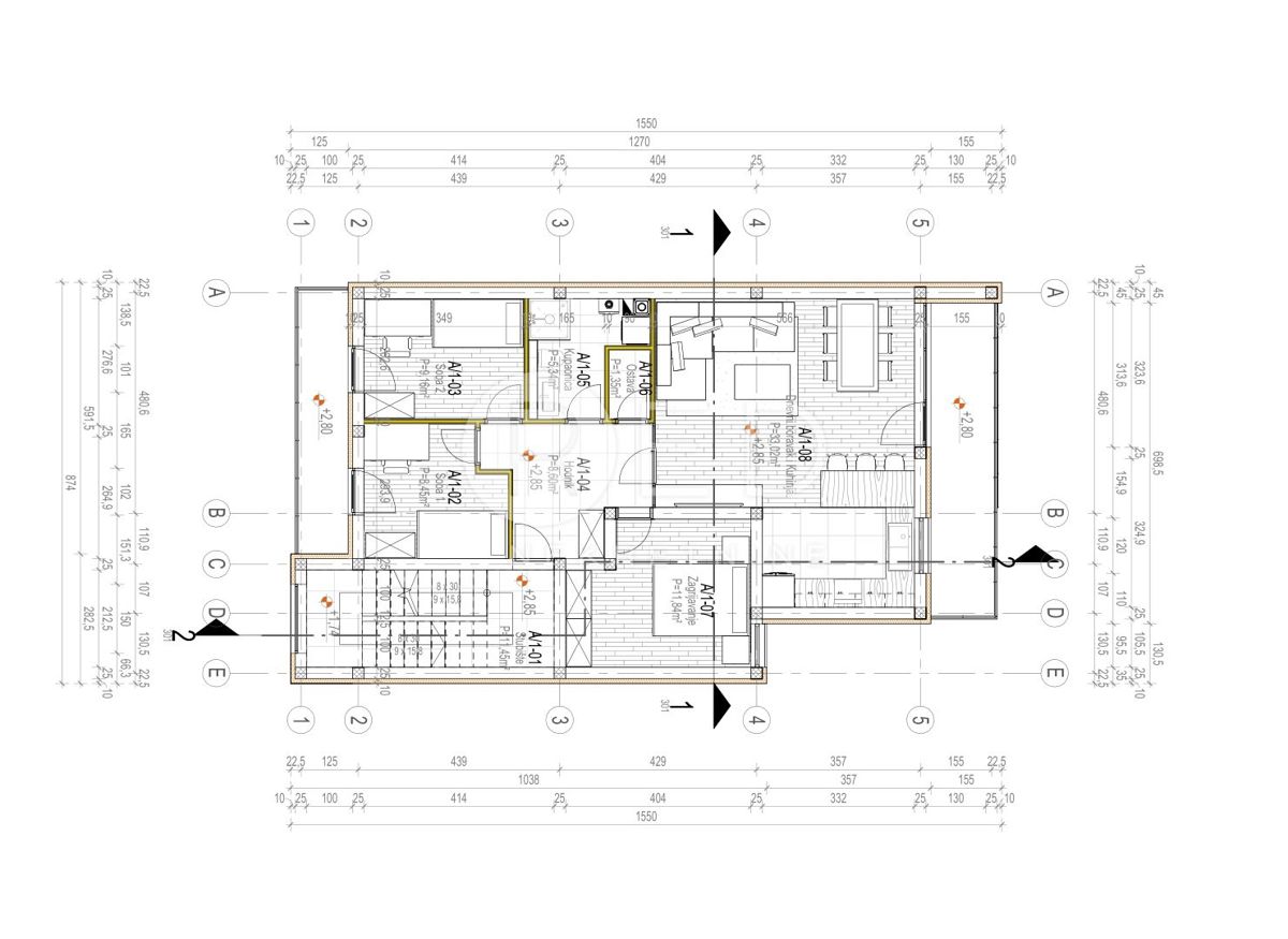 Appartamento Jug II, Osijek, Jug II, Osijek, Osječko-baranjska županija, 88m2