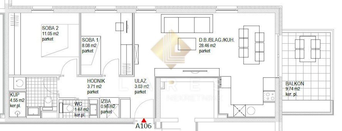 Appartamento Jačkovina, Podsused - Vrapče, 46,84m2