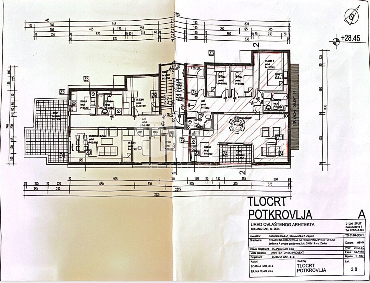 Appartamento Stanovi, Zadar, Ulica Domovinskog rata, 81,57m2