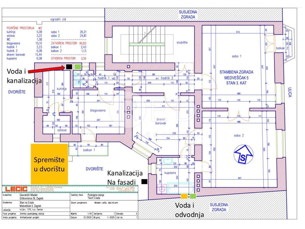 Appartamento Centar, Gornji Grad - Medveščak, Medveščak, 99m2