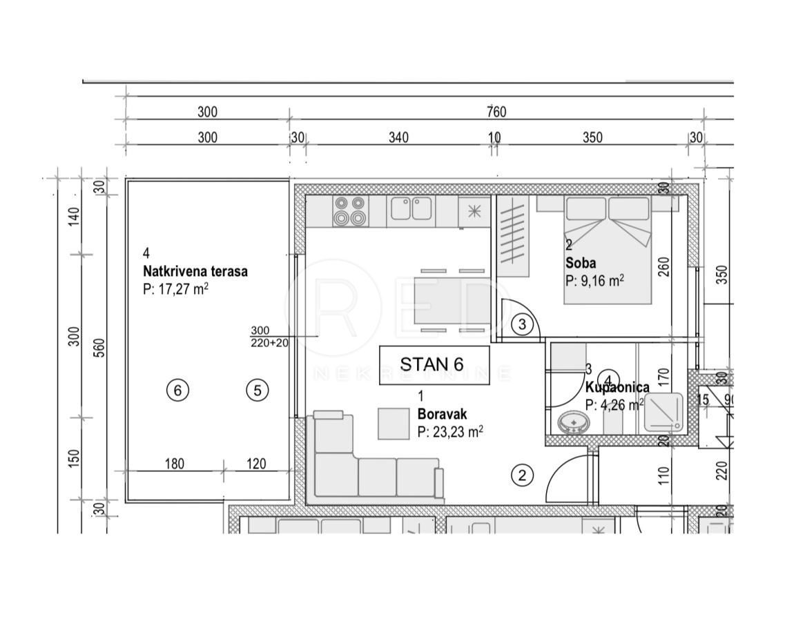 Appartamento Povljana, Ulica Stjepana Radića, 36,65m2