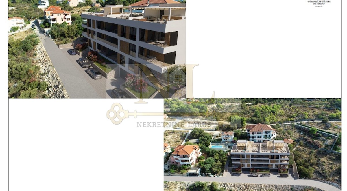 Appartamento S2, vicino al mare e alla spiaggia, garage, vista dall'alto