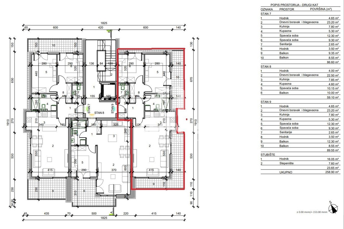 Appartamento con ascensore in un nuovo edificio a Kaštela, vicino a Buje - Buie