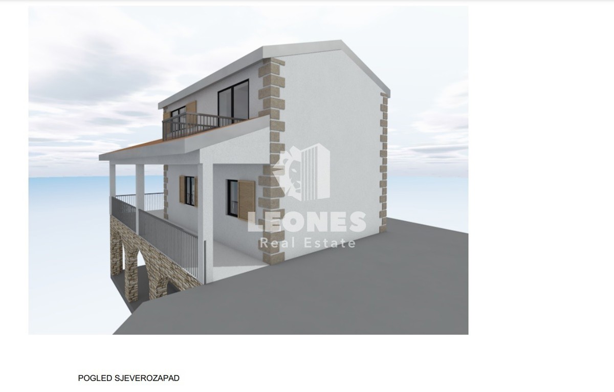 Terreno edificabile con progetto concettuale e vista su Motovun a Visinada