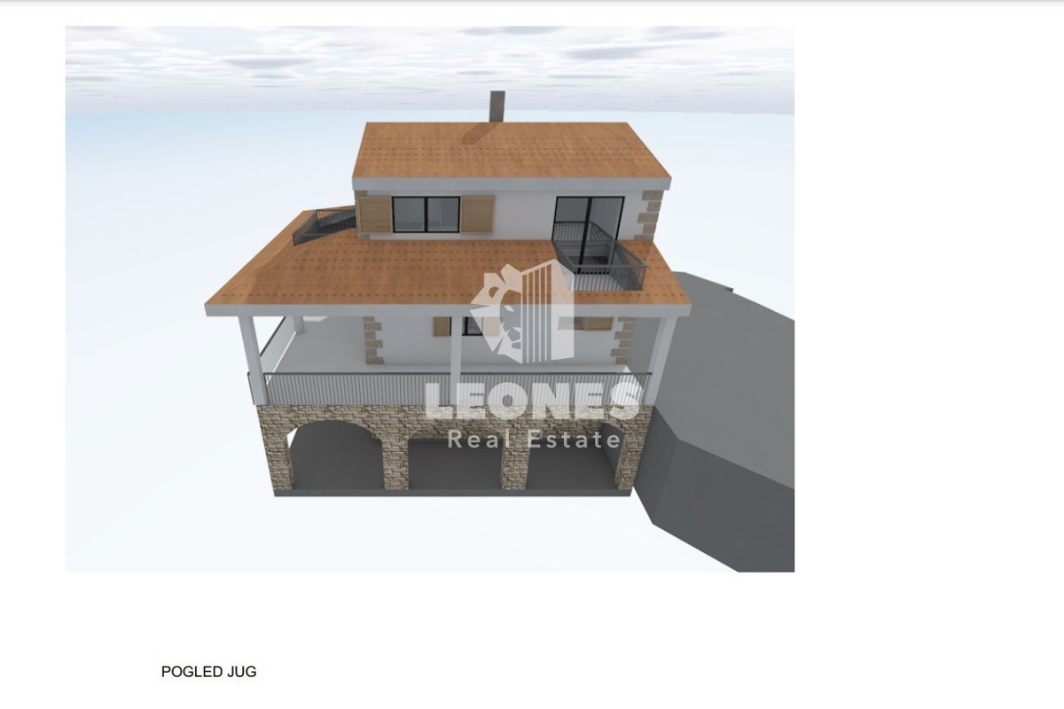Terreno edificabile con progetto concettuale e vista su Motovun a Visinada