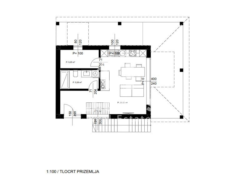 Terreno edificabile con progetto concettuale e vista su Motovun a Visinada