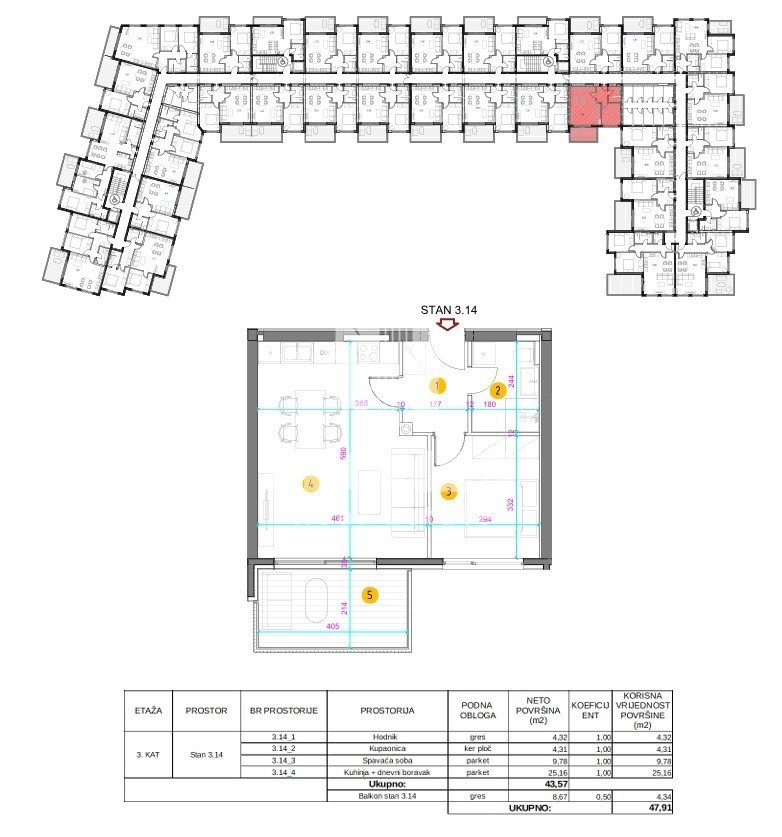 Appartamento al terzo piano di un edificio di nuova costruzione di qualità con posto auto in garage a Umago