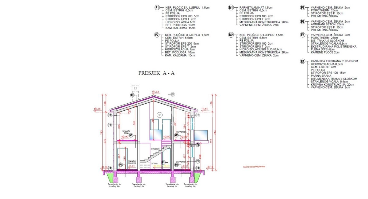 Casa a schiera con piscina vicino a Kaštel