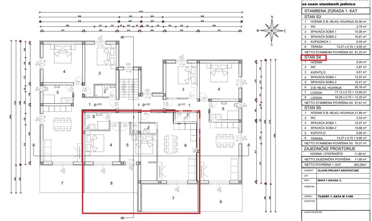 Appartamento in una nuova costruzione a Cittanova al primo piano con due terrazze con vista sul mare