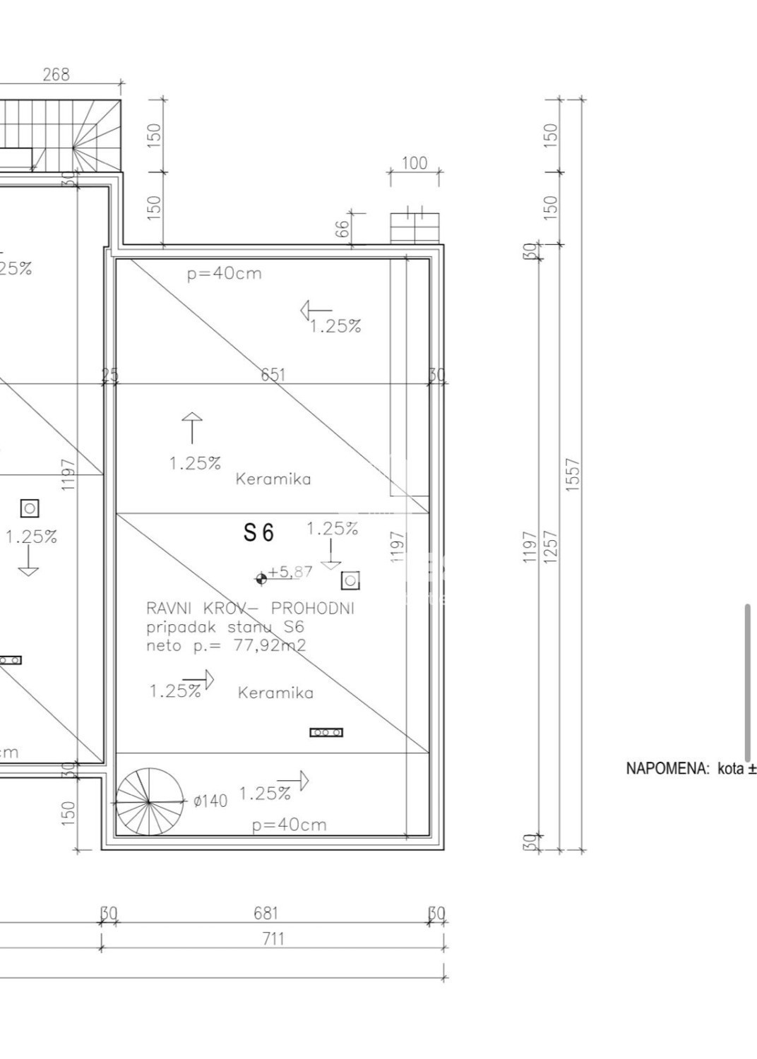 Appartamento in un nuovo edificio con due camere da letto e una terrazza sul tetto con vista sul mare a Zambratija