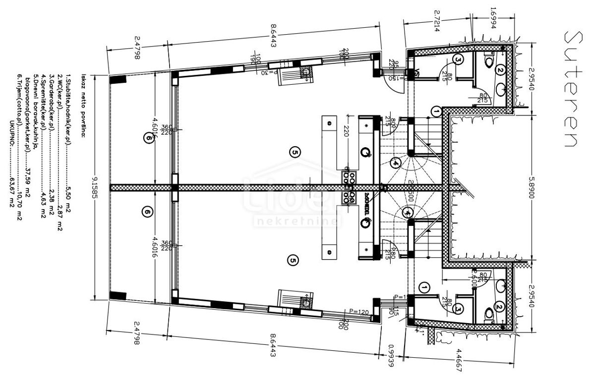 Kostrena, appartamento con garage e piscina in villa di lusso