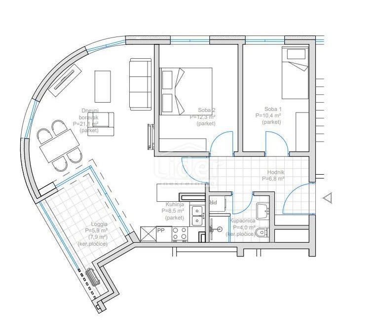 Appartamento Martinkovac, Rijeka, 76,80m2