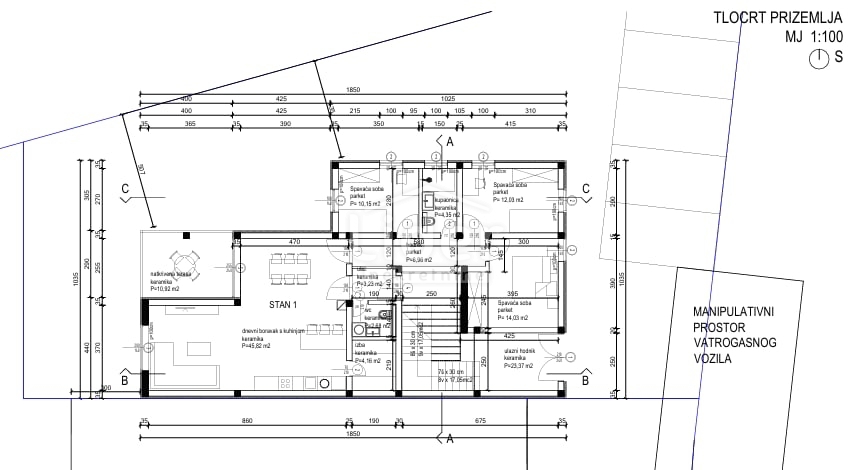 Appartamento per vacanze Kanfanar, 83,50m2