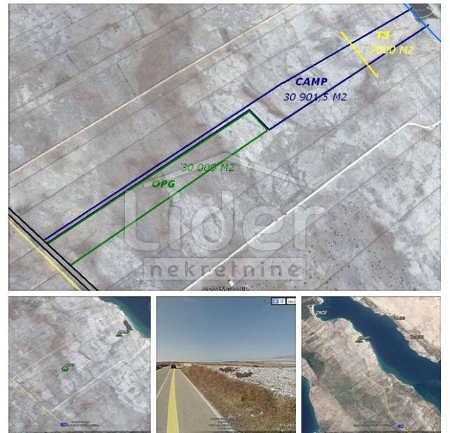 Terreno Kolan, Pag, 67.400m2, vicino mare