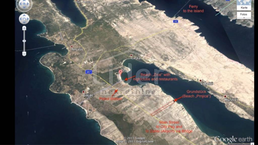 Terreno Kolan, Pag, 67.400m2, vicino mare