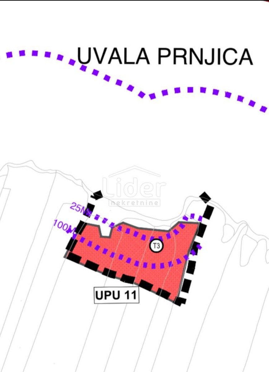 Terreno Pag, 134.803m2, nelle immediate vicinanze della spiaggia di Zrće, 1° FILA DAL MARE