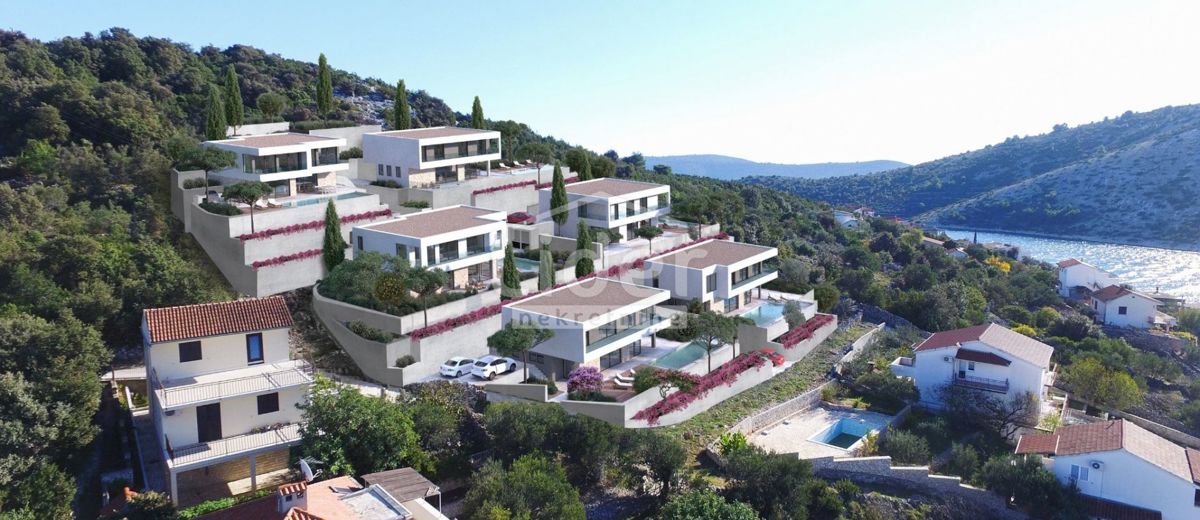 Vinisce, una villa moderna con piscina e una vista sul mare, vendite