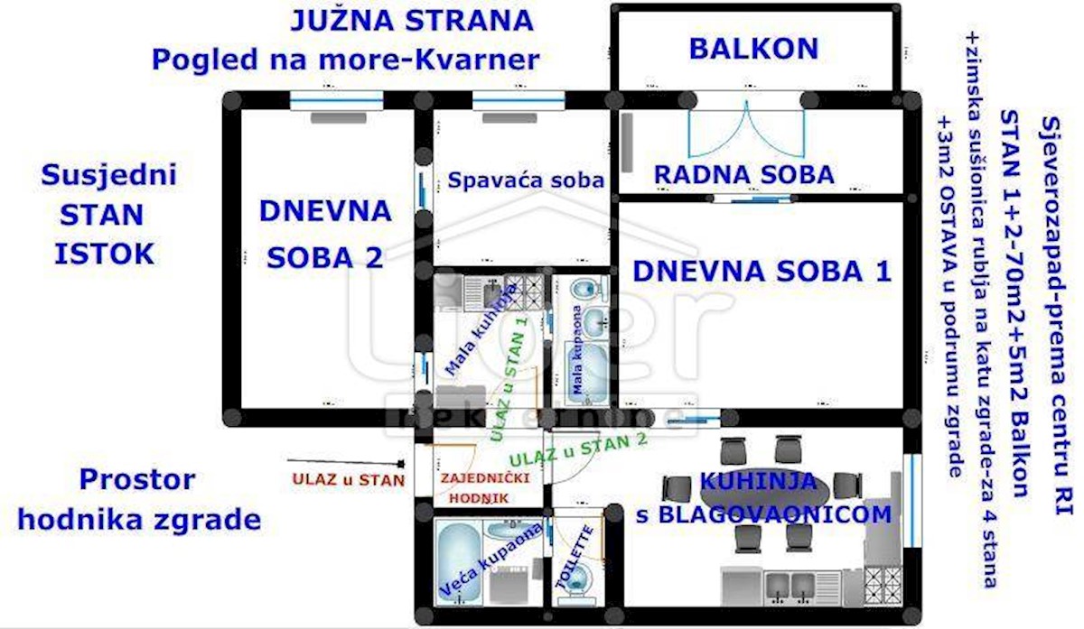 Appartamento Vojak, Rijeka, 69m2