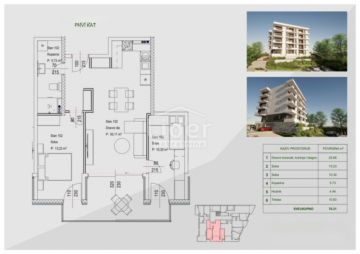 Appartamento Zamet, Rijeka, 64,11m2