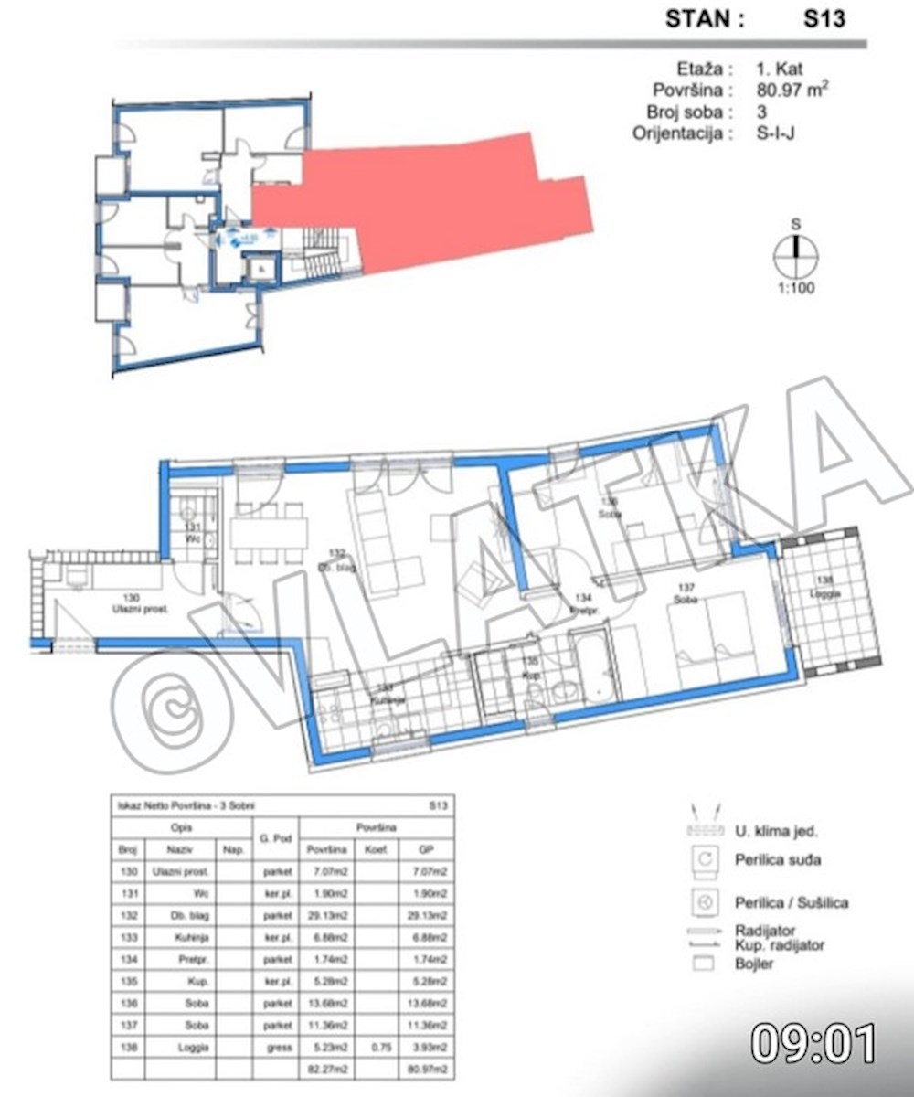  TREŠNJEVKA: APPARTAMENTO DI 3 LOCALI, 1° PIANO CON GARAGE