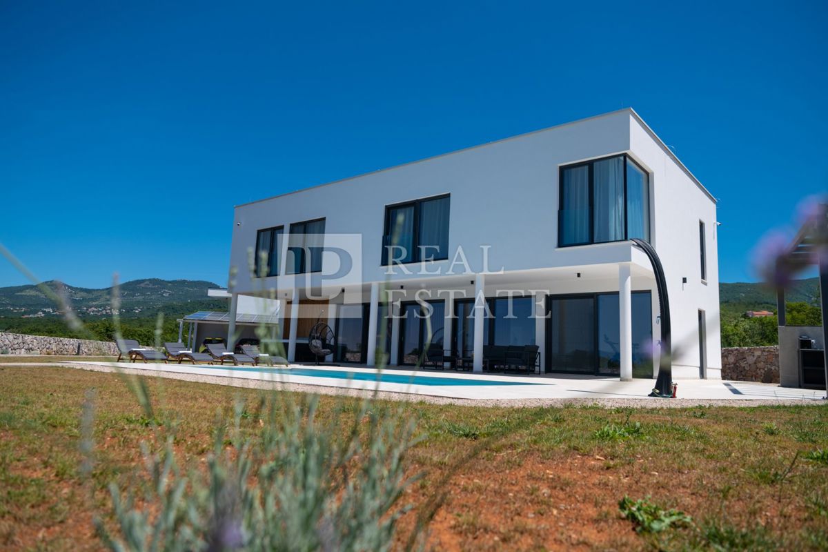 ŠMRIKA - villa di lusso con piscina e vista panoramica sul mare