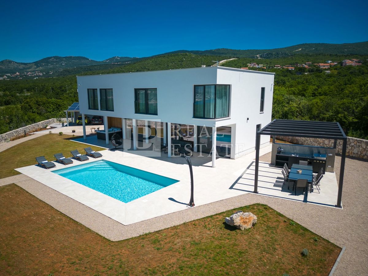 ŠMRIKA - villa di lusso con piscina e vista panoramica sul mare