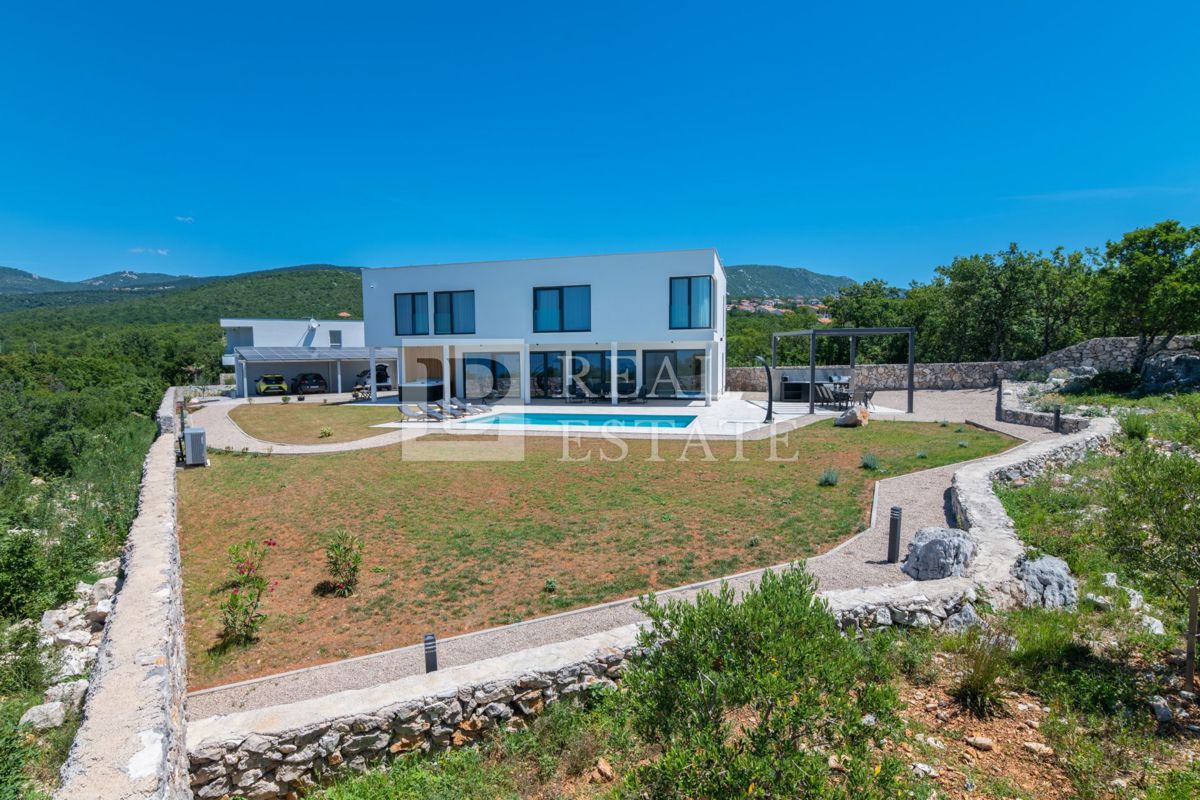 ŠMRIKA - villa di lusso con piscina e vista panoramica sul mare