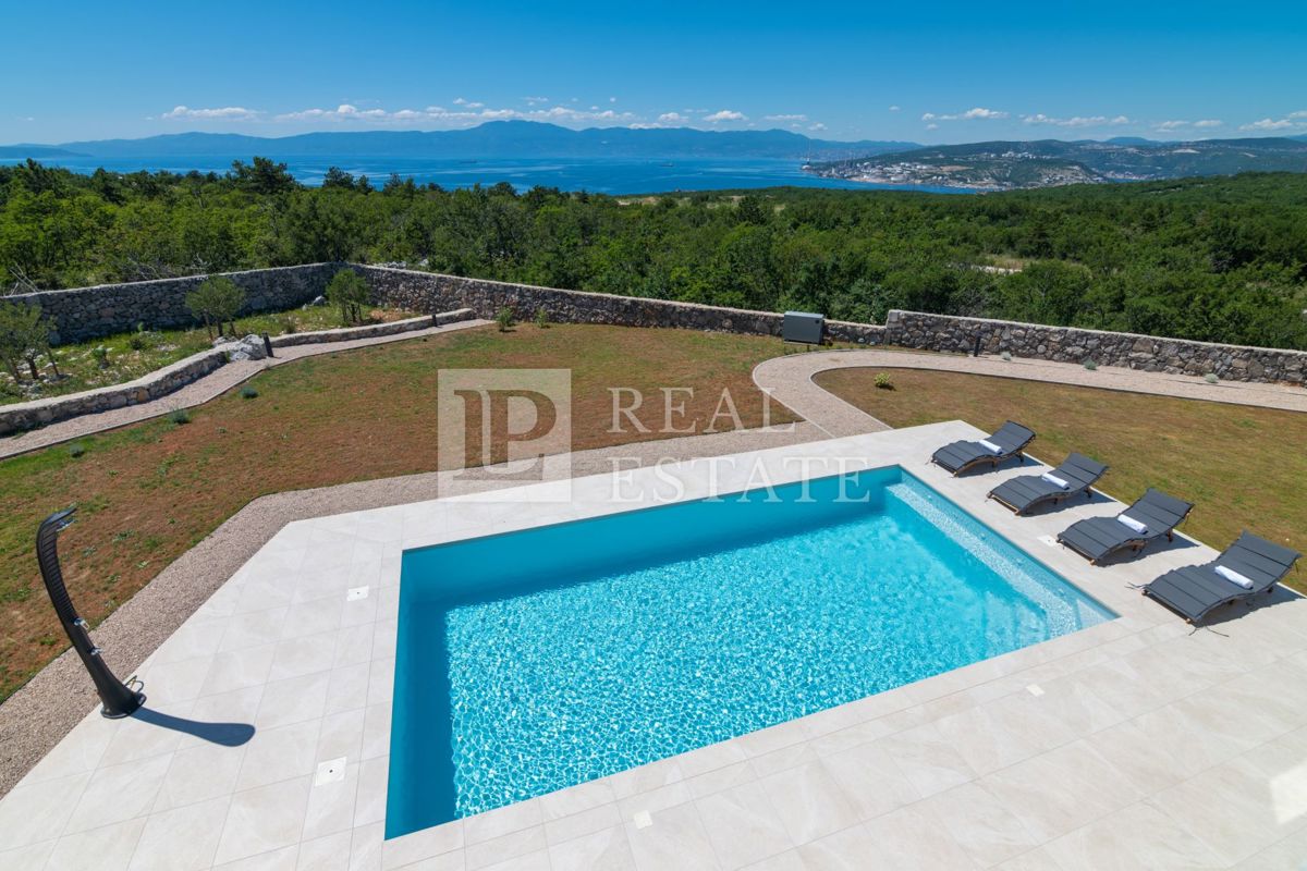 ŠMRIKA - villa di lusso con piscina e vista panoramica sul mare