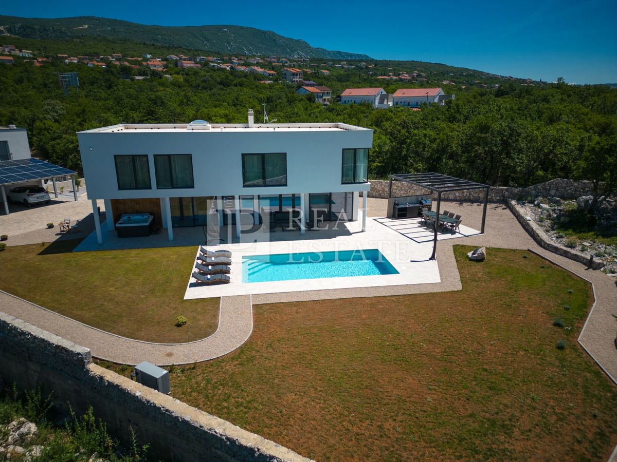 ŠMRIKA - villa di lusso con piscina e vista panoramica sul mare