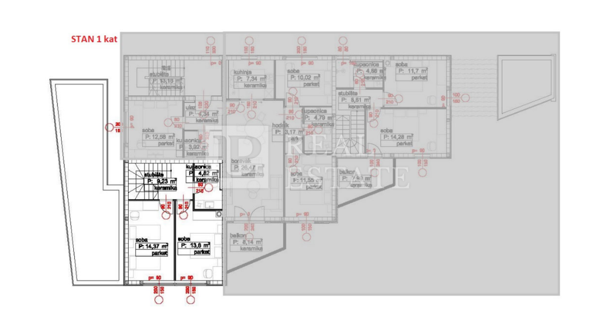 POVILE - appartamento con tre camere da letto con giardino e cucina estiva (nuova costruzione)