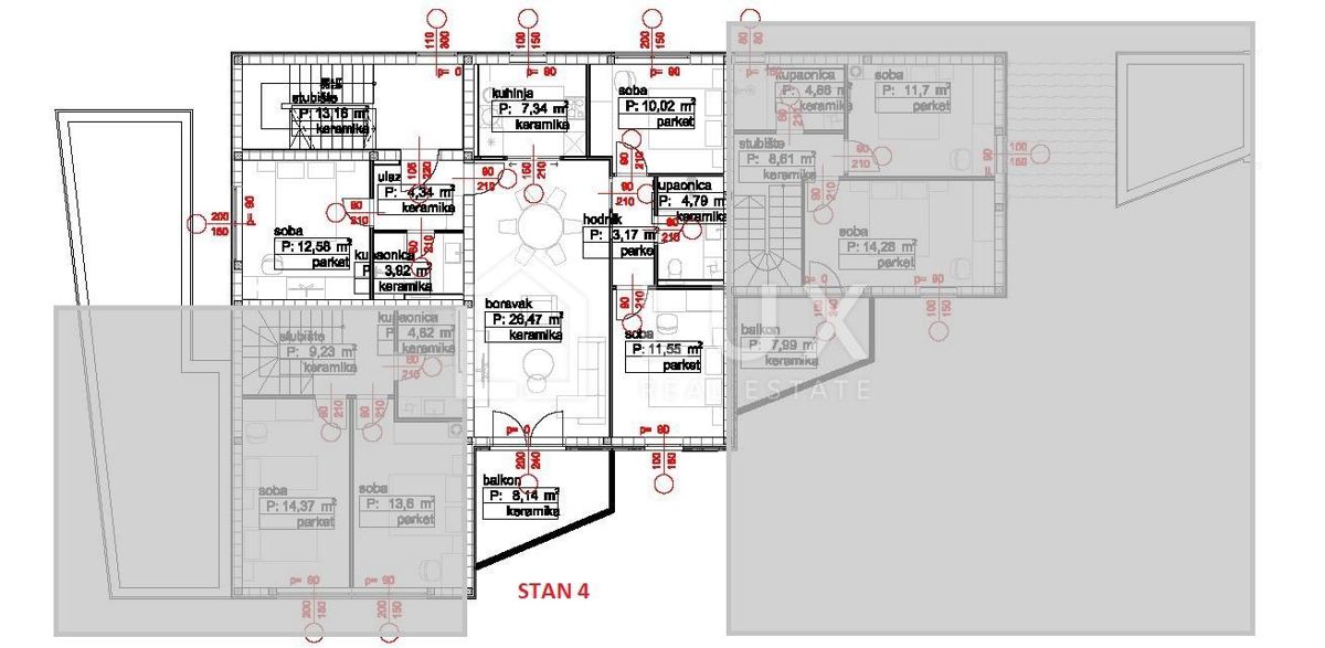 POVILE - appartamento 89m2, nuova costruzione, 250m dal mare