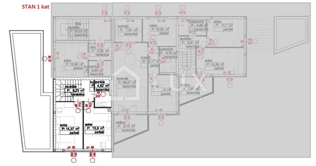 POVILE - appartamento 89m2, nuova costruzione, 250m dal mare