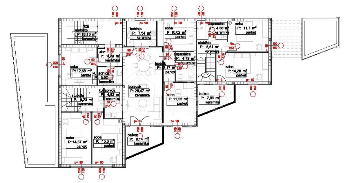 POVILE - appartamento 89m2, nuova costruzione, 250m dal mare