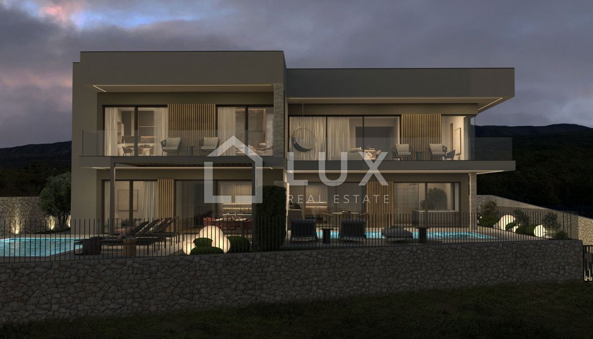 JADRANOVO - casa bifamiliare con piscina, vista mare