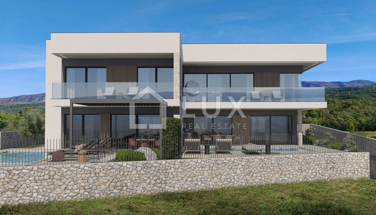 JADRANOVO - casa bifamiliare con piscina, vista mare