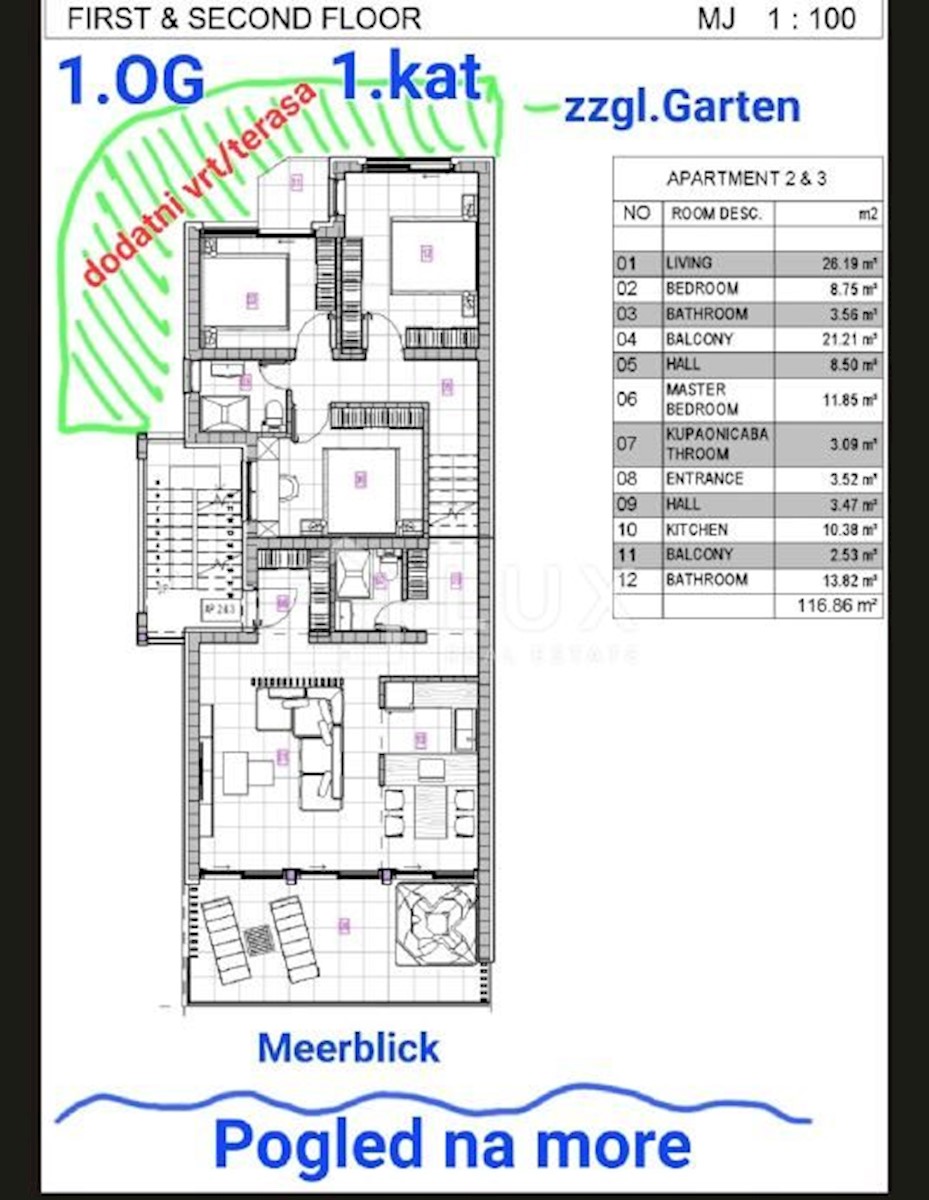 DRAMALJ - appartamento 3 camere da letto + soggiorno 116m2, nuova costruzione