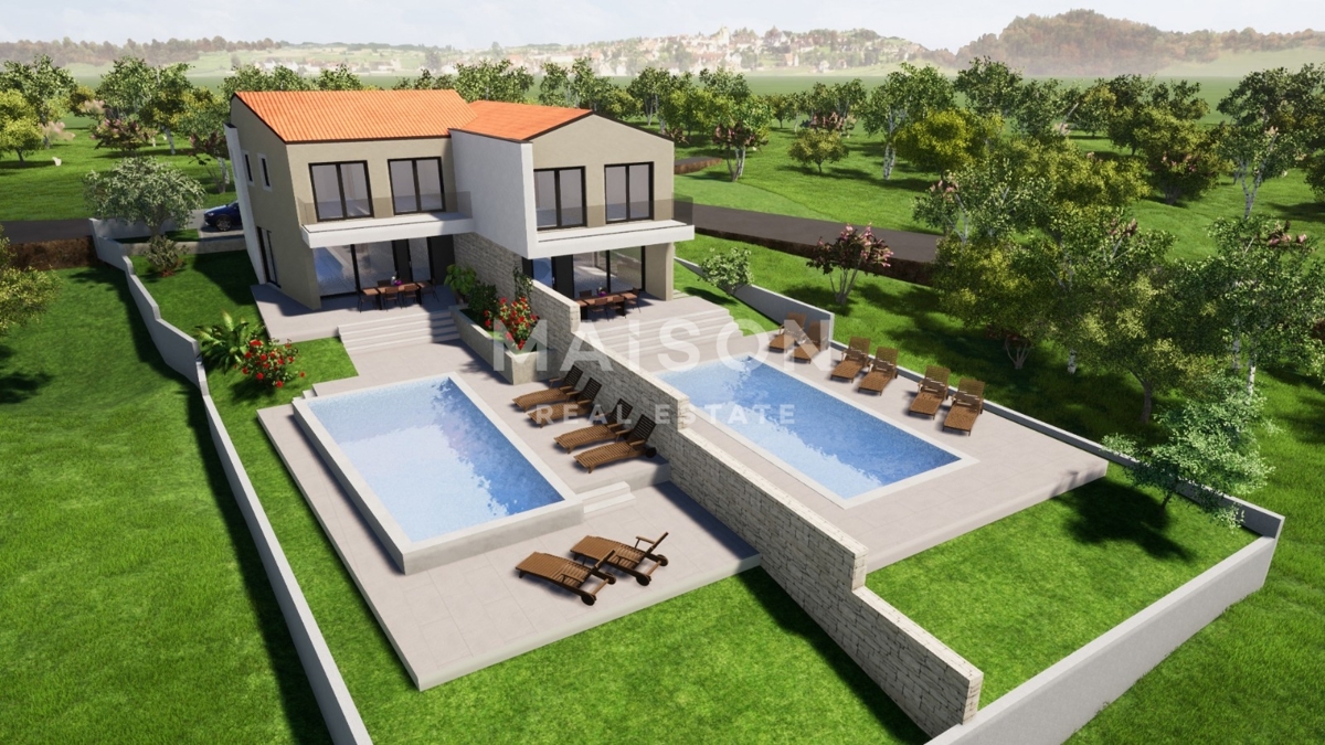 Moderna casa bifamiliare con piscina – vicino Malinska