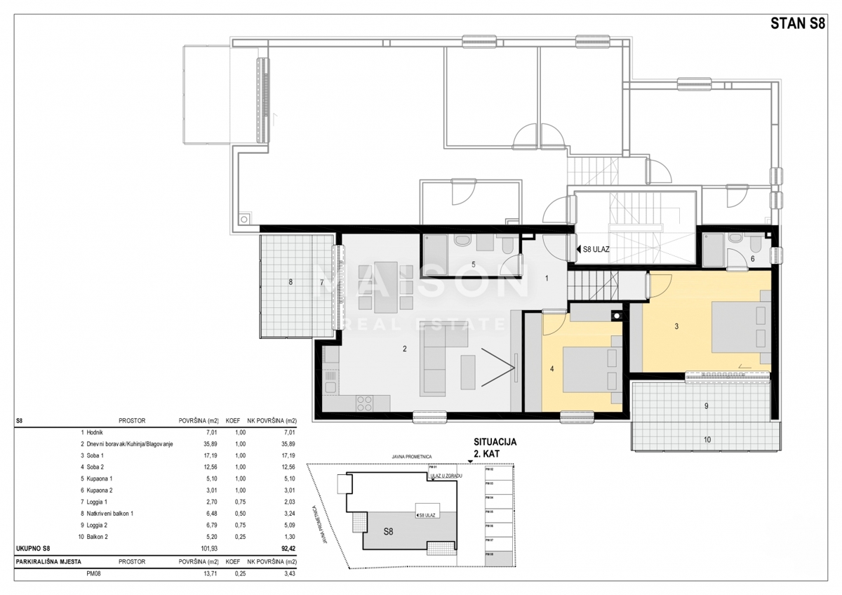 Appartamento Mandre, Kolan, 92,48m2